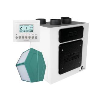 Aerauliqa QR-400A központi hővisszanyerős szellőztető, LCD kijelzős vezérléssel