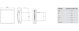 AERAULIQA - Szellőztető ventilátor Quantum MX-100 black