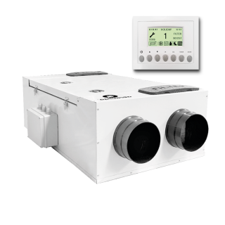 Aerauliqa QR-180A központi hővisszanyerős szellőztető, LCD kijelzős vezérléssel