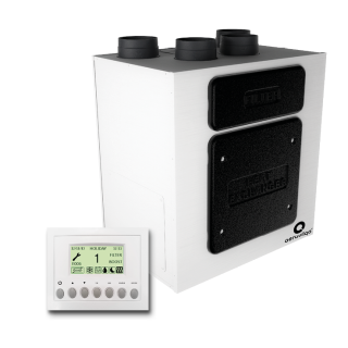 Aerauliqa QR-400A központi hővisszanyerős szellőztető, LCD kijelzős vezérléssel