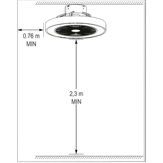 Ardes 5PL50 Mennyezeti Ventilátor távvezérlővel, LED világítással - 48 cm
