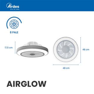 Ardes 5PL50 Mennyezeti Ventilátor távvezérlővel, LED világítással - 48 cm