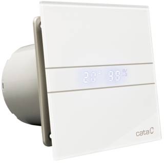 Cata E-150GTH ventilátor üveg előlappal, utószellőztető és páraérzékelő funkcióval, fehér
