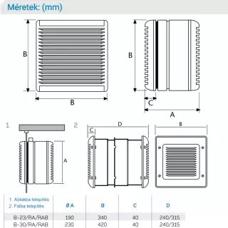 Cata B-30 szellőztető ventilátor