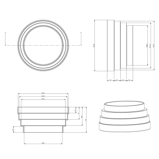 Elica - Hengeres szűkítő ø125 - ø100 mm