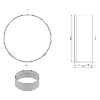 Elica - Cső csatlakozó/toldó ø150 mm