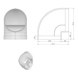 Elica - Könyök elem 90° ø150 mm