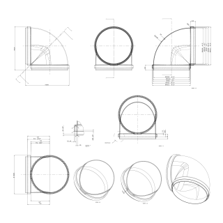 Elica - Könyök elem 90° ø150 mm