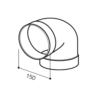 Elica - Könyök elem 90° ø150 mm