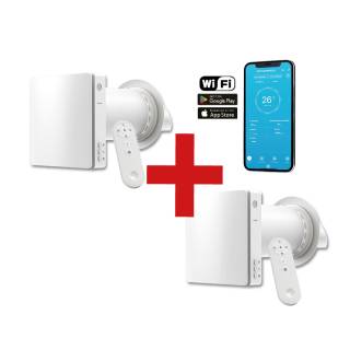 HOLTOP/AIRWOODS AV-TTW5-W egyhelyiséges hővisszanyerős szellőztető (2 db) automata zsaluval, WiFi csatlakozással, páraérzékelő szenzorral, pollenszűrővel