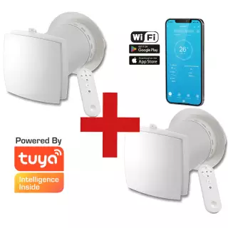 HOLTOP/AIRWOODS AV-TTW6-W Pro ISO egyhelyiséges hővisszanyerős szellőztető (2 db), automata zsaluval, WiFi csatlakozással, kültéri hangcsillapító elemmel
