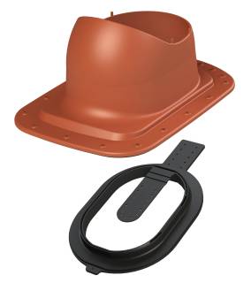 VILPE® CLASSIC LOW CLICK lemeztető átvezető elem, téglavörös